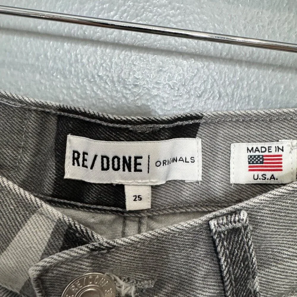RE/DONE originals gray camo high rise ankle jeans size 25 - Picture 3 of 7